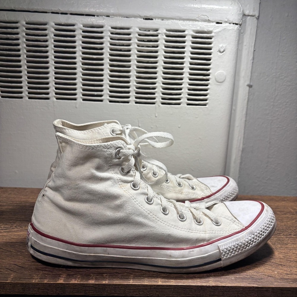 Converse Chuck Taylor All Star High Top Shoes Mens 11.5 Womens 13.5 White Canvas - Picture 2 of 13
